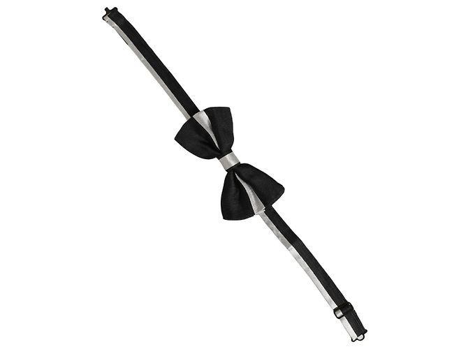 Dolce & Gabbana Verstellbare Fliege Black Silver % Silk - Ansicht 2