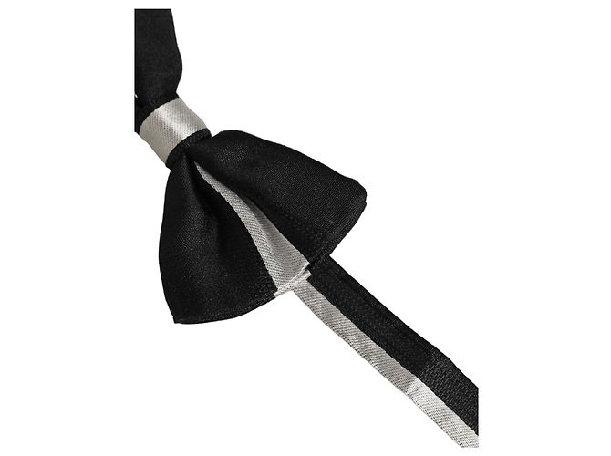 Dolce & Gabbana Verstellbare Fliege Black Silver % Silk - Ansicht 3
