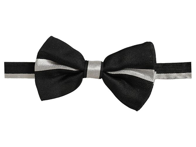 Dolce & Gabbana Verstellbare Fliege Black Silver % Silk - Ansicht 4