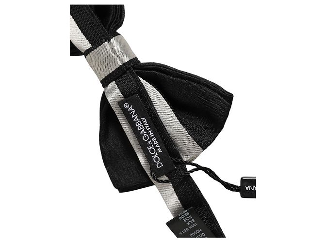 Dolce & Gabbana Verstellbare Fliege Black Silver % Silk - Ansicht 5