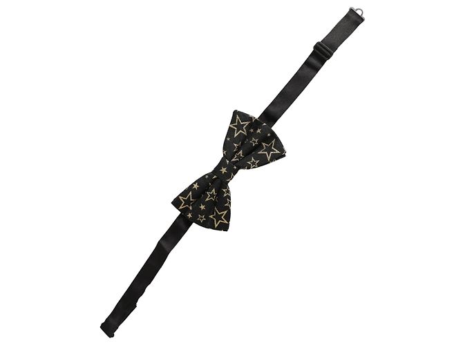Dolce & Gabbana Papillon regolabile da uomo, nero con stelle, % seta - vista 2