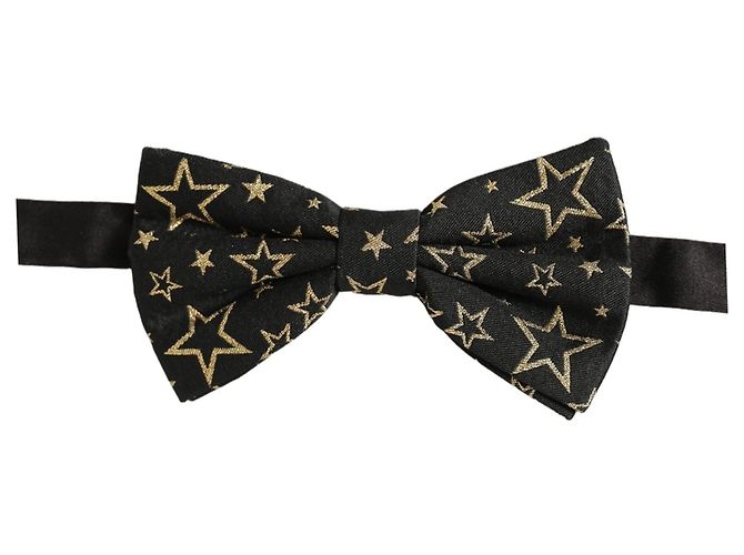 Dolce & Gabbana Papillon regolabile da uomo, nero con stelle, % seta - vista 4