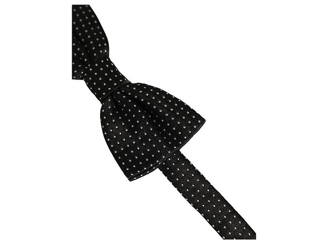 Dolce & Gabbana Papillon regolabile da uomo grigio scuro a pois bianchi - vista 3