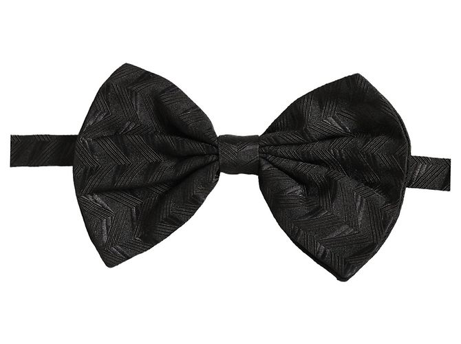 Dolce & Gabbana Men Black Patterned Adjustable Neck Papillon Bow Tie - view 4