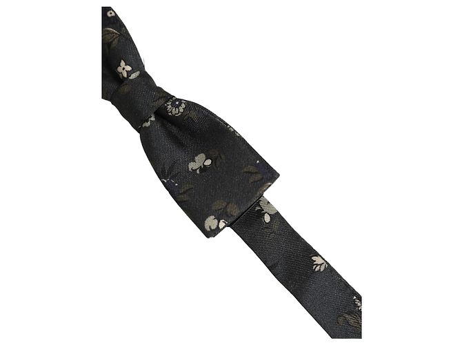 Dolce & Gabbana Papillon regolabile in seta floreale nera da uomo - vista 3