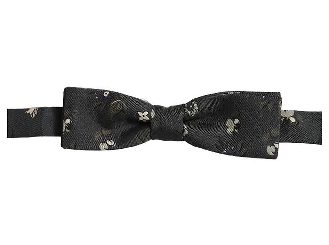 Dolce & Gabbana Papillon regolabile in seta floreale nera da uomo - vista 4
