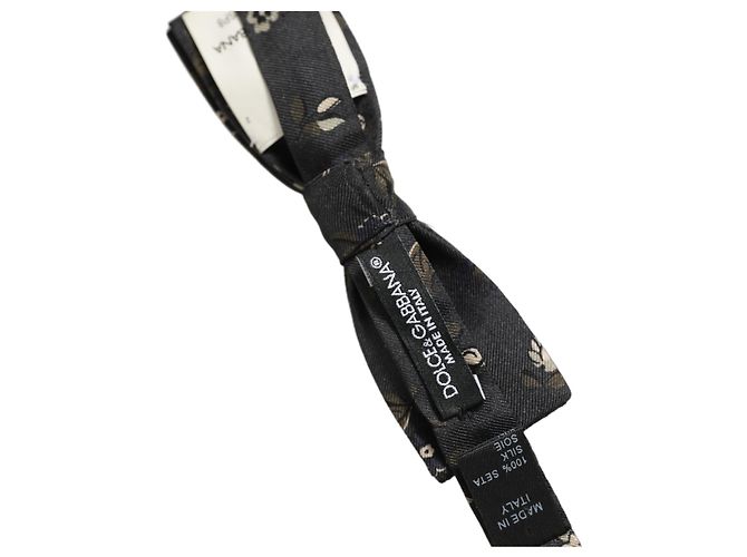 Dolce & Gabbana Papillon regolabile in seta floreale nera da uomo - vista 5