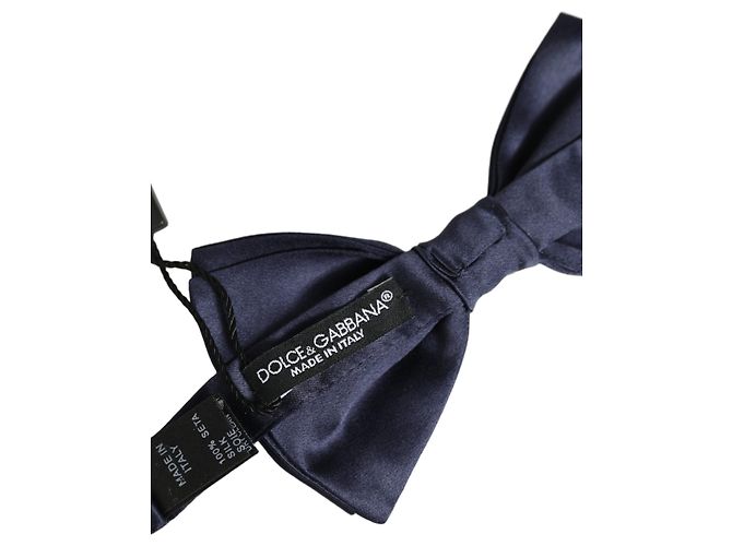 Dolce & Gabbana Papillon regolabile in % seta blu scuro - vista 5