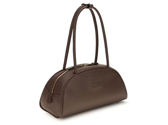 Miu Miu Borsa a tracolla Bos Taurus in pelle di vitello marrone - vista 2