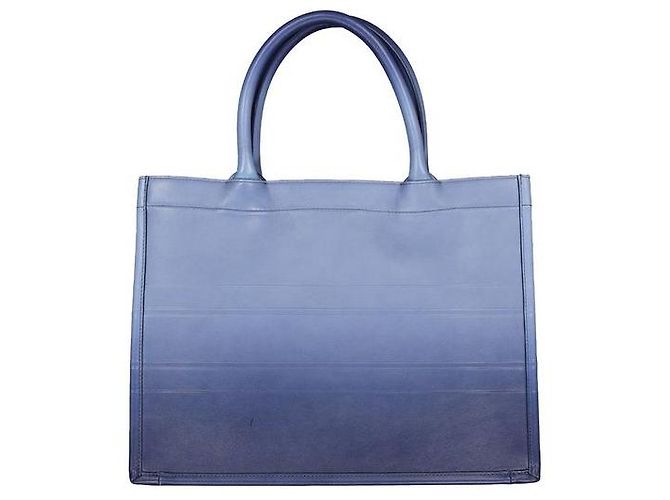 Dior Borsa Tote in pelle di vitello blu - vista 3