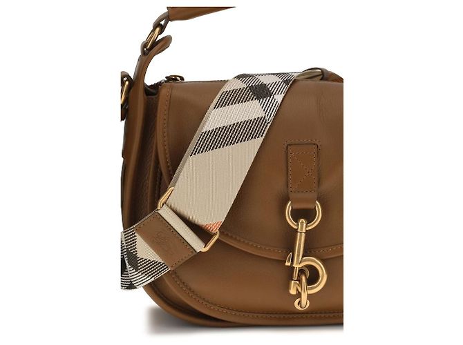 Burberry Borsa a tracolla Bos Taurus in pelle di vitello marrone - vista 4