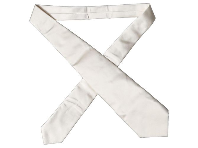 Dolce & Gabbana Cravatta regolabile in seta tinta unita per donna Off White - vista 4
