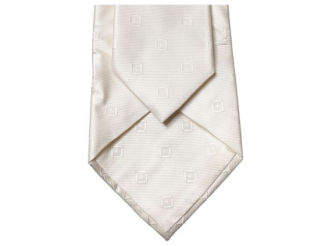 Dolce & Gabbana Cravatta regolabile geometrica in seta per donna Off White - vista 2