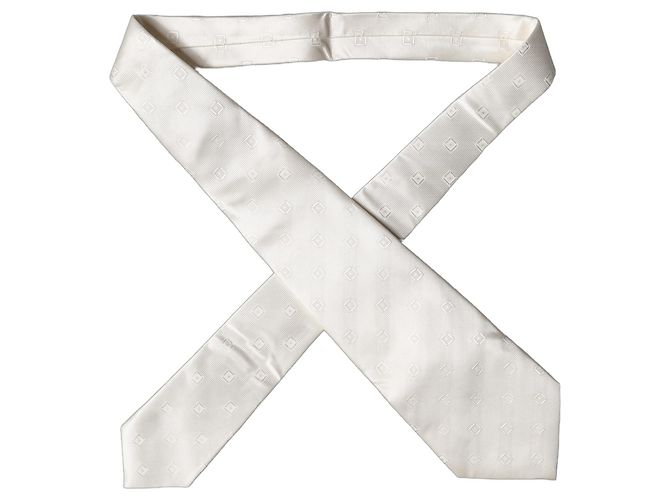 Dolce & Gabbana Cravatta regolabile geometrica in seta per donna Off White - vista 4