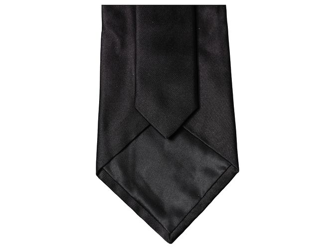 Dolce & Gabbana Corbata ajustable para mujer de seda satinada negra lisa - vista 2