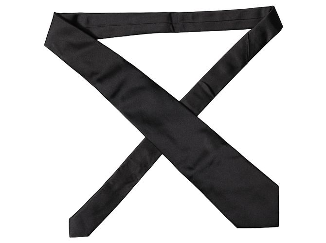 Dolce & Gabbana Corbata ajustable para mujer de seda satinada negra lisa - vista 4