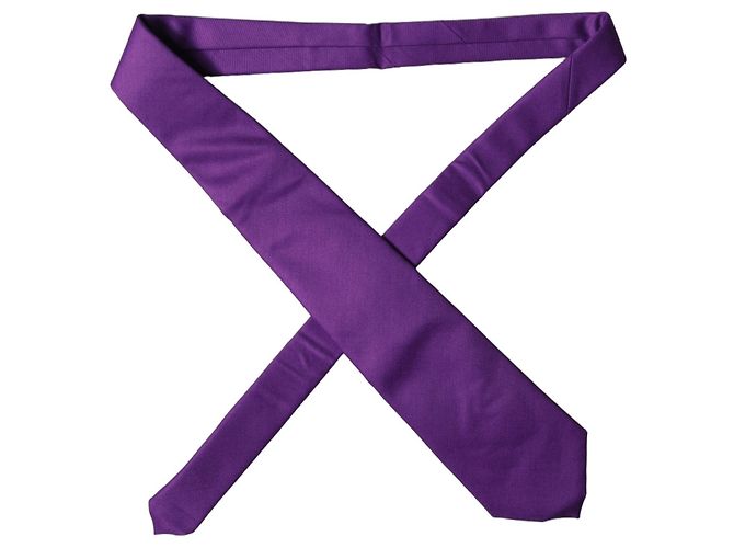 Dolce & Gabbana Verstellbare Damen-Krawatte aus violettem Polyester-Satin - Ansicht 4