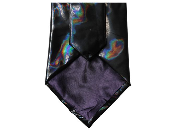 Dolce & Gabbana Cravatta regolabile in seta iridescente nera da donna - vista 2