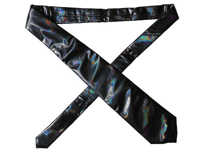 Dolce & Gabbana Cravatta regolabile in seta iridescente nera da donna - vista 4