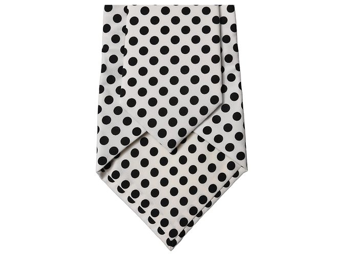 Dolce & Gabbana Cravatta regolabile da donna in seta a pois bianchi e neri - vista 2