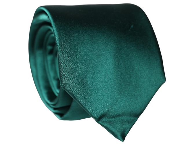 Dolce & Gabbana Corbata ajustable de seda satinada verde oscuro para mujer - vista 2