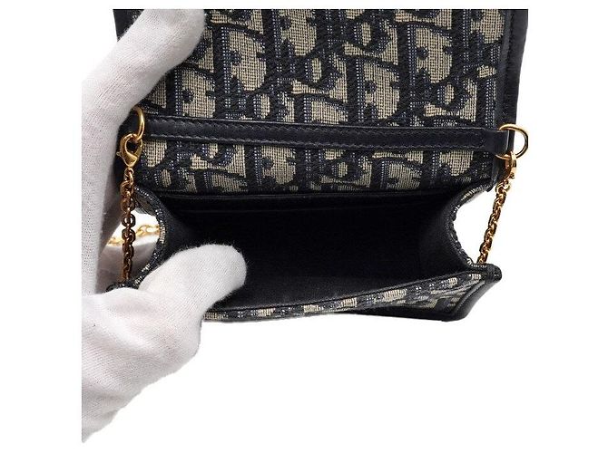 Dior Borsa a tracolla e spalla Oblique Montaigne Nano Pouch con catena dorata - vista 6