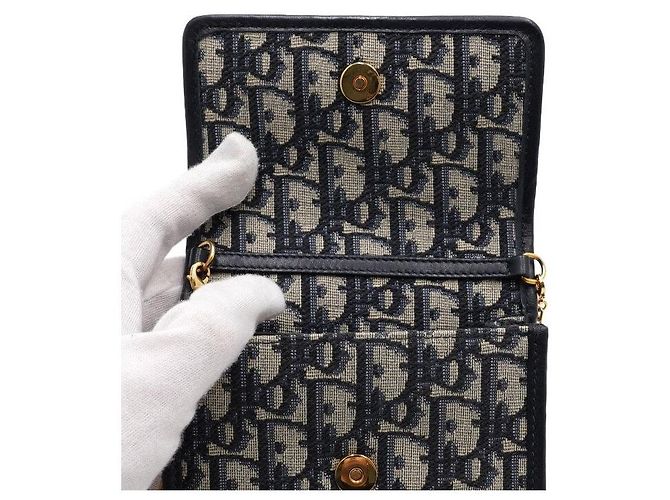 Dior Borsa a tracolla e spalla Oblique Montaigne Nano Pouch con catena dorata - vista 7