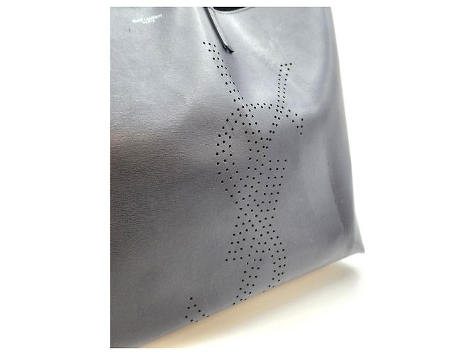 Autre Marque Borsa Shopper in Pelle Blu Navy - vista 13