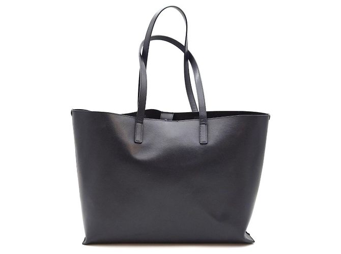 Autre Marque Borsa Shopper in Pelle Blu Navy - vista 3