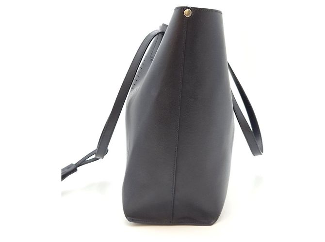 Autre Marque Borsa Shopper in Pelle Blu Navy - vista 8