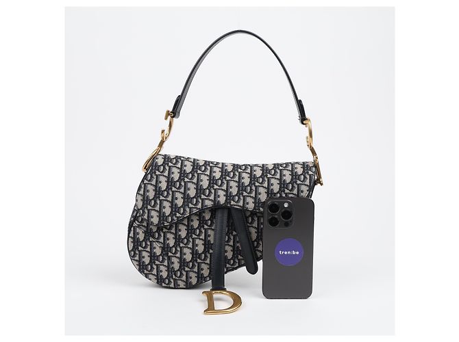 Dior Bolso Saddle Oblique Jacquard Azul - vista 12