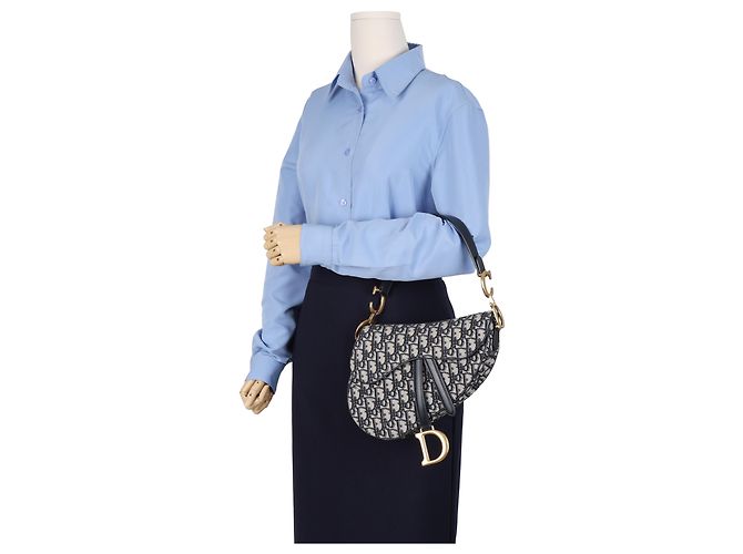 Dior Bolso Saddle Oblique Jacquard Azul - vista 13
