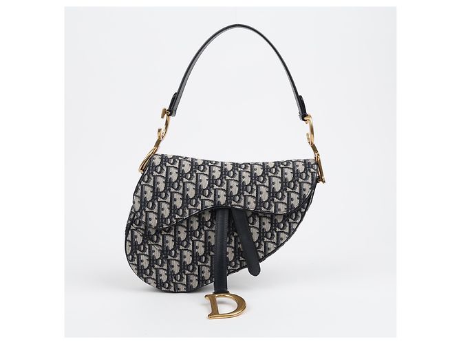Dior Bolso Saddle Oblique Jacquard Azul - vista 2