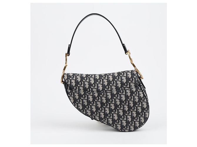 Dior Bolso Saddle Oblique Jacquard Azul - vista 4
