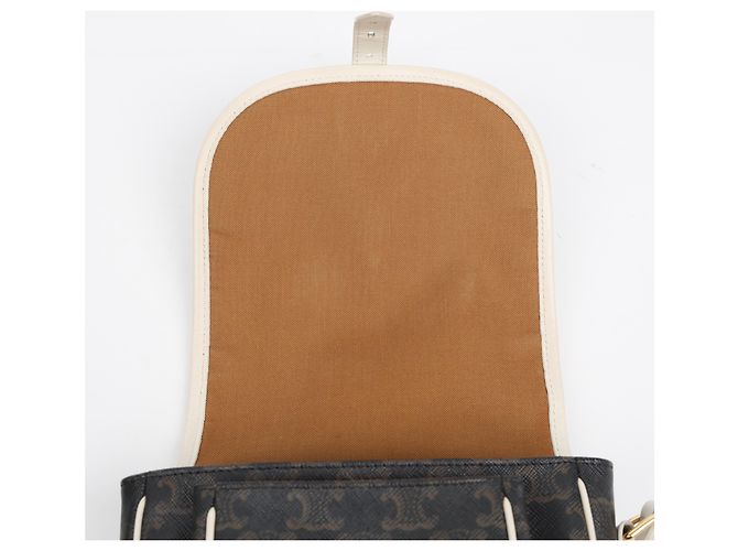 Céline Borsa a tracolla Medium White Triope Canvas - vista 14