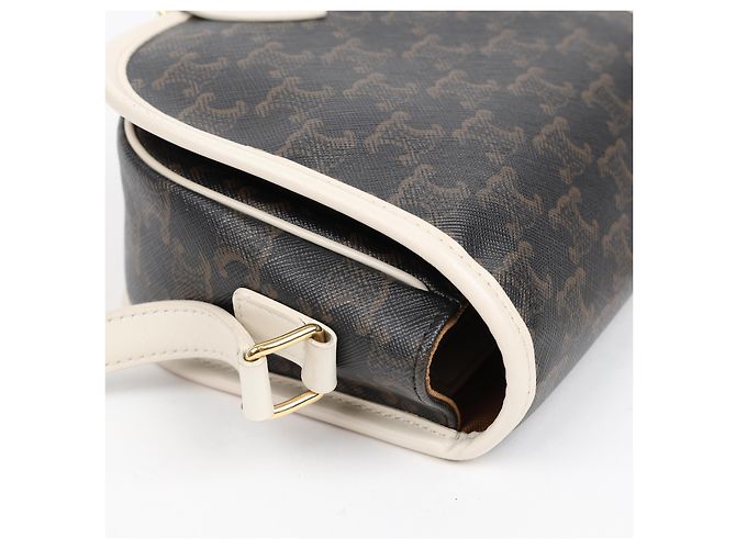 Céline Borsa a tracolla Medium White Triope Canvas - vista 9