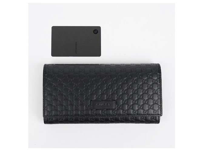 Gucci Portafoglio lungo con patta Microsima Nero - vista 11