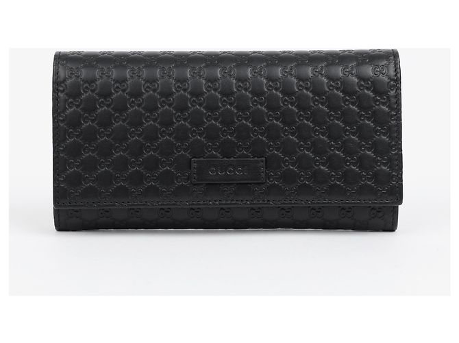 Gucci Portafoglio lungo con patta Microsima Nero - vista 2