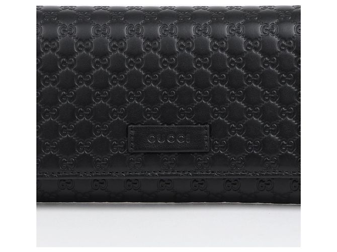 Gucci Portafoglio lungo con patta Microsima Nero - vista 3