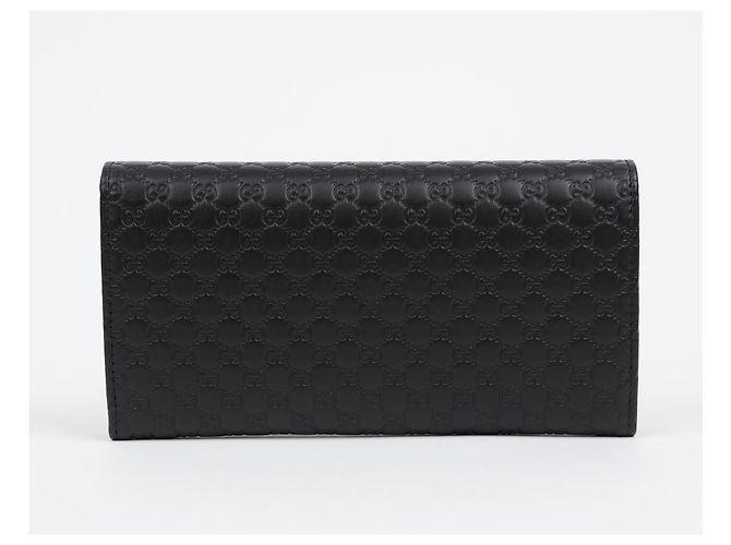 Gucci Portafoglio lungo con patta Microsima Nero - vista 4