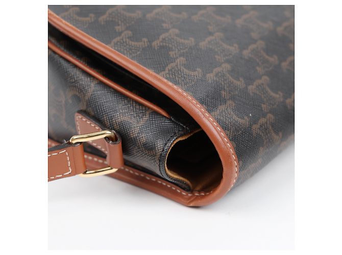 Céline Borsa Triope Canvas Medium Polka Tan - vista 13