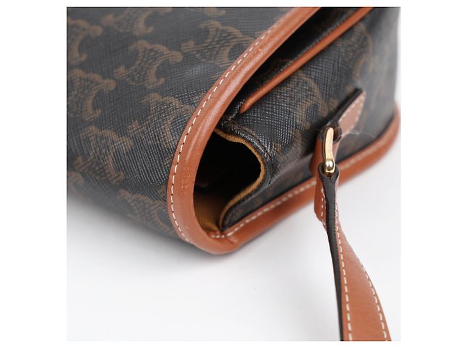 Céline Borsa Triope Canvas Medium Polka Tan - vista 14