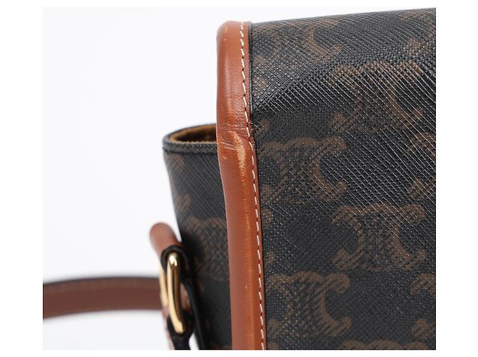 Céline Borsa Triope Canvas Medium Polka Tan - vista 15
