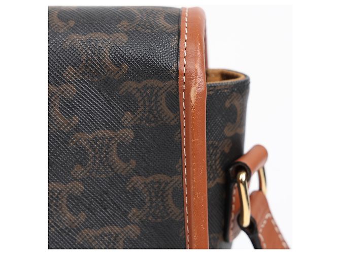 Céline Borsa Triope Canvas Medium Polka Tan - vista 16