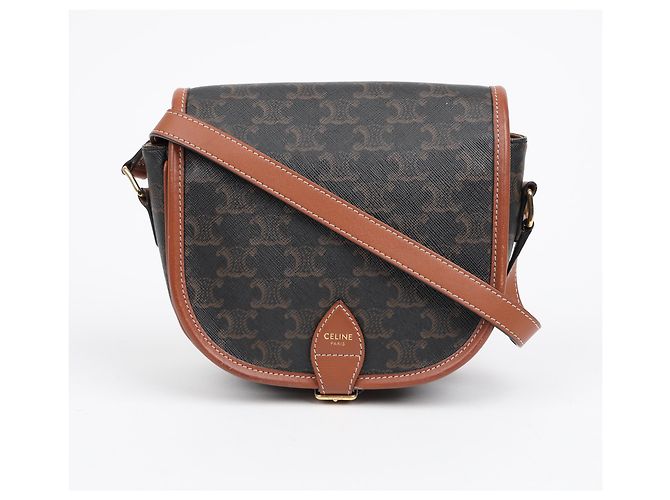 Céline Borsa Triope Canvas Medium Polka Tan - vista 2