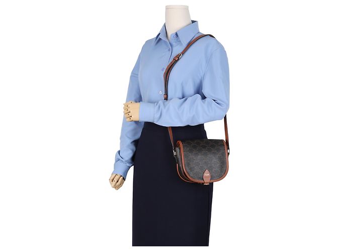 Céline Borsa Triope Canvas Medium Polka Tan - vista 20