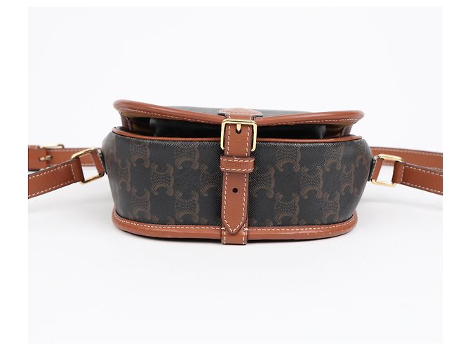 Céline Borsa Triope Canvas Medium Polka Tan - vista 6