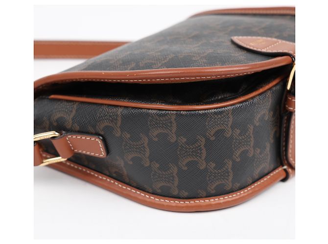 Céline Borsa Triope Canvas Medium Polka Tan - vista 7
