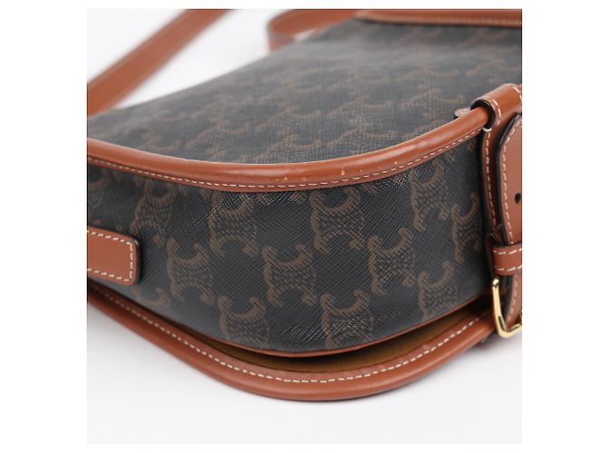 Céline Borsa Triope Canvas Medium Polka Tan - vista 9