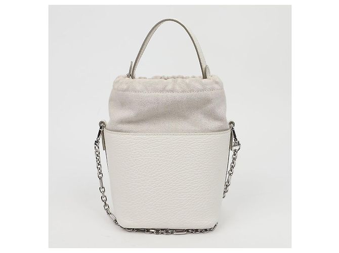 Maison Martin Margiela Picca borsa a secchiello bianca - vista 5